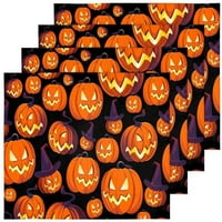 Сладък Хелоуин тиквен държач за плащане на плочи от 4, протектор за подложки за маса