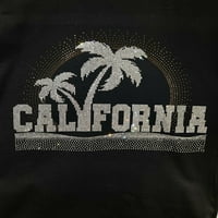 Калифорния Rhinestone Bling Bling Тениска с къс ръкав на флота-възрастен възрастен-3xl