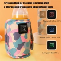 Зимни детски консумативи за нагревател за безопасни бутилки на открито бебешка кърмене USB млечна вода по -топла изолирана чанта розово