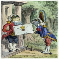 Карол: Алиса, 1865 г. N-Frog-Footman и Fish-Footman. След дизайна от сър Джон Тениел за първото издание на Люис Карол