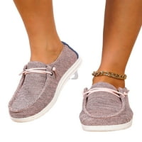 Gomelly Women Canvas Comfort Shoes Slip на кръгли маратонки за шофиране на пръсти
