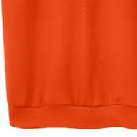 Женски ризи на просвет плътни цветни подплатени топли суичър с дълга качулка зима женски суичър с дълъг ръкав с дълъг ръкав, оранжеви, m