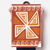 Brown Windll Mexico Totems Древна цивилизационна стикер Декорация плакат Игрален тапет Прозорец Декал