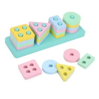 DSSENG дървени образователни играчки, дървена форма с цвят на сортиране на предучилищни блокове за подреждане на деца, пъзели играчки, подаръци за рожден ден за момче?