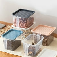 VNANDA Пластмасови контейнери за съхранение квадратна храна за съхранение на храни Организатор Подреждане на хладилник Организатор дръжка кухненски контейнери с ка