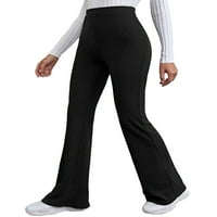 Женски плетен панталон с твърди цветове с дълги ежедневни панталони с дълги небрежни панталони